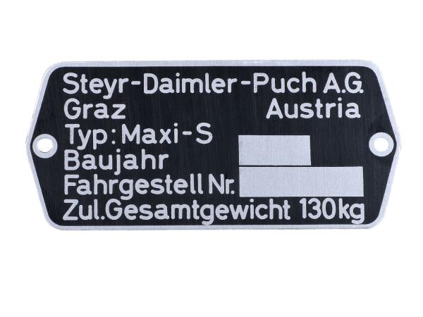 Typenschild Puch Maxi S